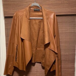 Vince Camuto Tan Leather Waterfall Jacket